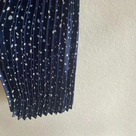 NEW! TOIT VOLANT FULLY PLEATED NAVY POLKA DOT PULLON WIDE LEG BOHO PANTS M/L - Picture 7 of 9